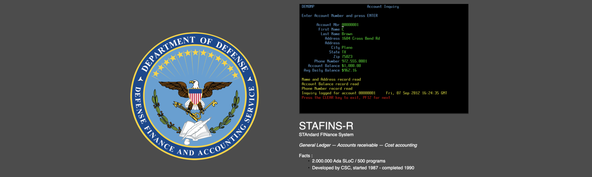 Ada-programming for the US Dod STAFINS project